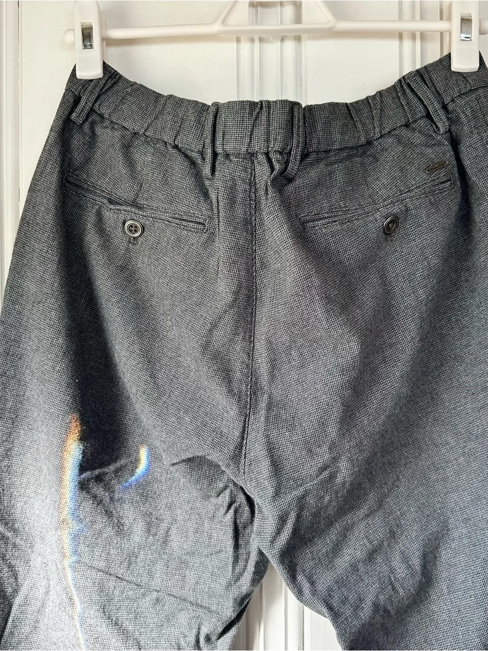 Massimo Dutti Slim Fit Gray Textured Trousers - size 32